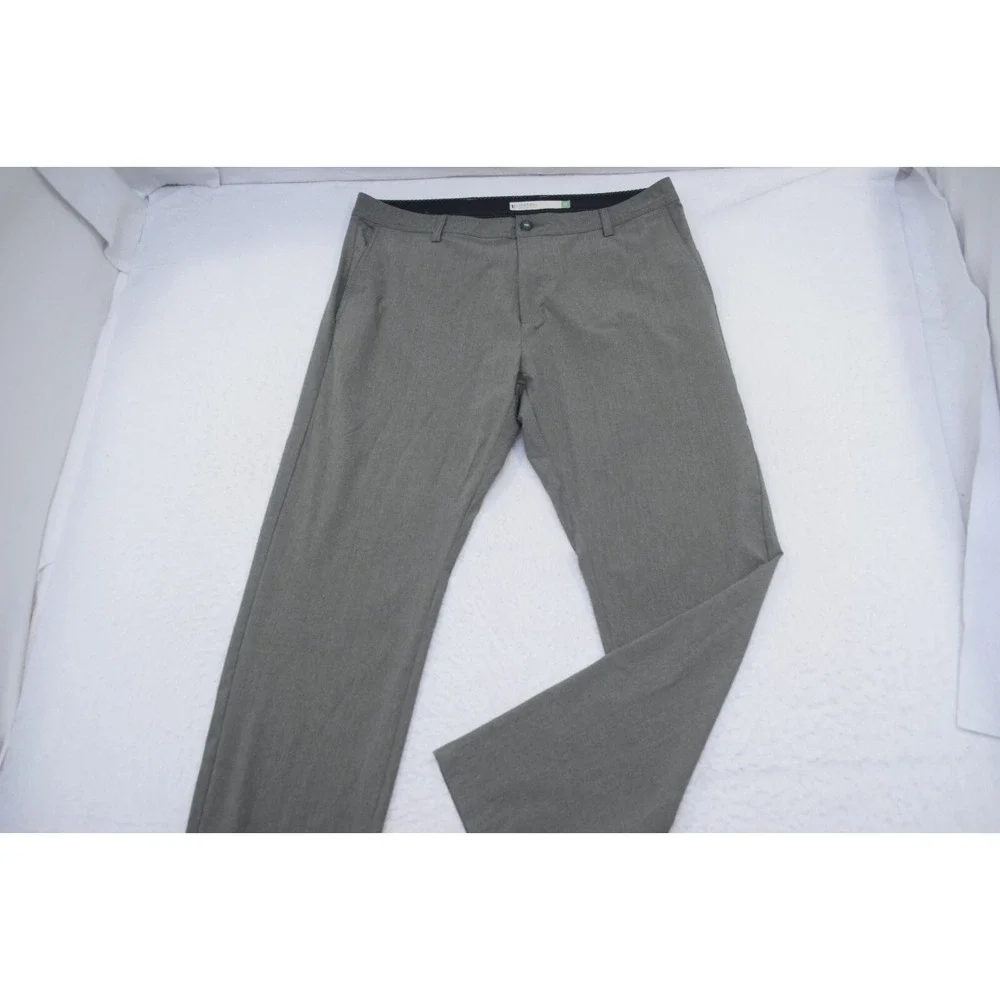 Linksoul Golf Pants Gray Performance‎ Wicking Flat Stretch Mens Size 38 x 32
